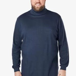 Turtleneck Cotton Long Sleeve  Navyl King Size Brand XLarge Tall